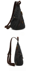 Canvas Large Sling Backpack - Handle Detail