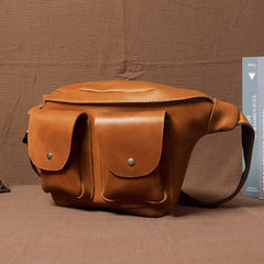 Brown Leather Waist Bag - iwalletsmen