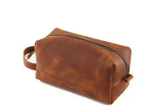 Leather Pouch Bag for Men Cool Mens Toiletry Bag Leather Men's Toiletry Bag - iwalletsmen