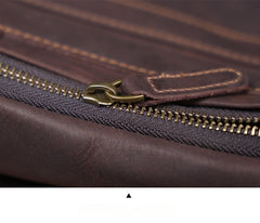 Sling bag for big man - vintage leather pull-up effect detail