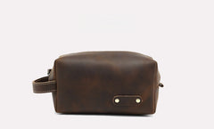 Brown Leather Toiletry Bag Men's Brown Leather Toiletry Bag Full Grain Leather Toiletry Bag - iwalletsmen