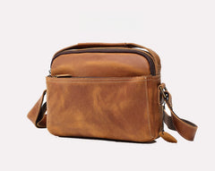 Small Brown Leather Crossbody Purse - iwalletsmen
