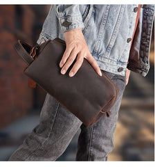 Leather Pouch Bag for Men Cool Mens Toiletry Bag Leather Men's Toiletry Bag - iwalletsmen