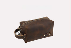 Brown Leather Toiletry Bag Men's Brown Leather Toiletry Bag Full Grain Leather Toiletry Bag - iwalletsmen