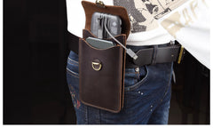 Leather Cell Phone Holster with Belt Loop Leather Phone Holster for Belt Mens Leather Belt Bag Pouch Bag - iwalletsmen