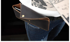 Leather Phone Holster for Belt Mens Leather Belt Bag Pouch Bag Leather Cell Phone Holster with Belt Loop - iwalletsmen