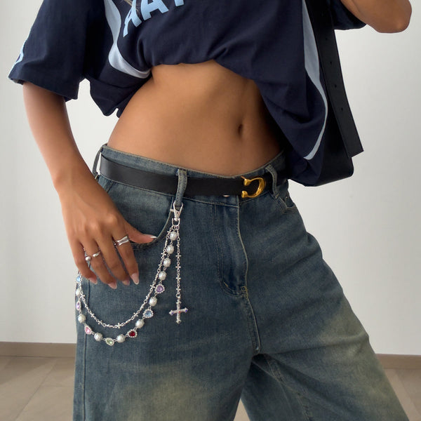 Gold Wallet Chain Womens Wallet Chain with Heart - iChainWallets