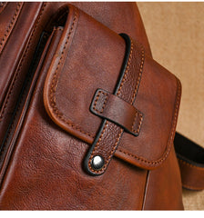 Leather Large Sling Bag for Big - Black