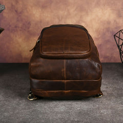 Sling bag for big man - leather texture and stitching detail close-up