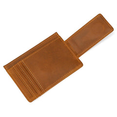 Leather Magnetic Money Clip Wallet 