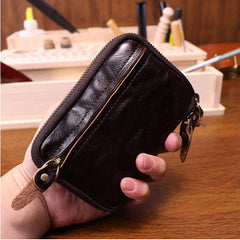 Dark Brown Leather Key Ring Wallet Mens Leather Key Wallet for Men - iwalletsmen