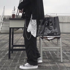 White Paisley Bandana Trousers Chain Pants Chain Biker Kerchief Headscarf Jeans Chains