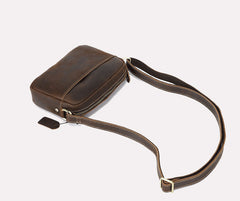 Brown Small Italian Leather Crossbody Bag - iwalletsmen