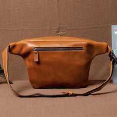 Large Leather Waist Bag Brown Leather Waist Bag - iwalletsmen