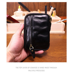 Black Leather Key Ring Wallet Mens Leather Key Wallet for Men - iwalletsmen