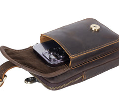 Black Belt Clip On Pouch Mens Belt Pouch Leather Belt Phone Pouch Leather Phone Belt Pouch - iwalletsmen