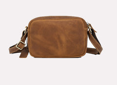 Brown Small Italian Leather Crossbody Bag - iwalletsmen