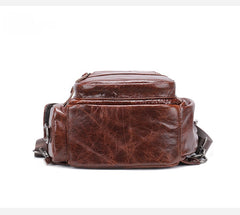 Large Leather Sling Bag for Big Guys - Adjustable Strap