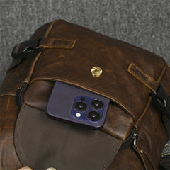 Leather Large Sling Backpack - Close-up Detail