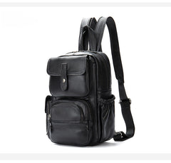 Large Leather Sling Bag for Big Guys - Flat Lay