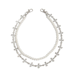 Pearl Wallet Chain for Women Double Wallet Chain Cross Wallet Chain - iChainWallets