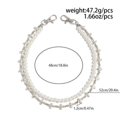 Cross Wallet Chain Pearl Wallet Chain Women Wallet Chain Double Wallet Chain - iChainWallets