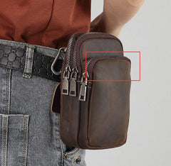 Leather Belt Pouch Mens Leather Cell Phone Holster Belt Mobile Holder Leather Cell Phone Case