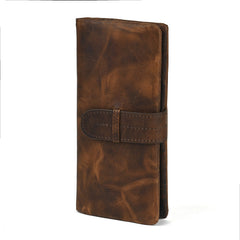 Brown Leather Wallet with Buckle for Men Buckle Mens Wallets with Coin Pocket - iwalletsmen