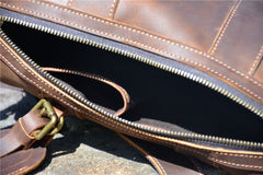 Brown Leather Barrel Crossbody Bag Mens Barrel Leather Bag Small Barrel Shoulder Bag - iwalletsmen