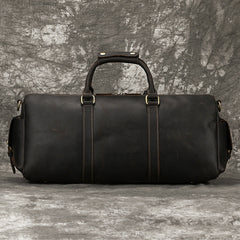 Dark  Brown Leather Weekender Bag for Men 