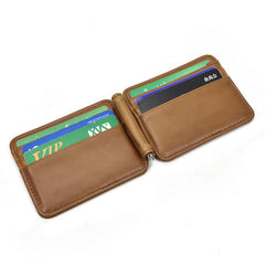 Bifold Leather Wallet with Money Clip 
