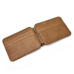 Bifold Leather Wallet with Money Clip 