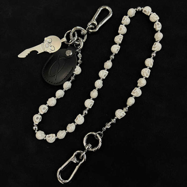 White Skull Chain for Wallet White Skull Head Wallet Chain Skull Wallet Chains - iChainWallets
