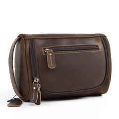 Brown  Men's Leather Toiletry Bag - iwalletsmen