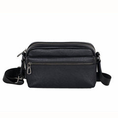 Mens Black Leather Crossbody Bag - iwalletsmen