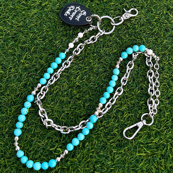 Cyan Blue Ball Pants Chain - iChainWallets