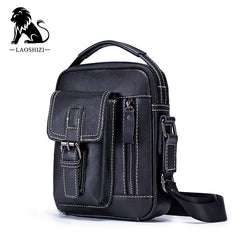 Fashion Brown Leather Mens Small Vertical Side Bag Messenger Bag Tablet Bag For Men - imessengerbags
