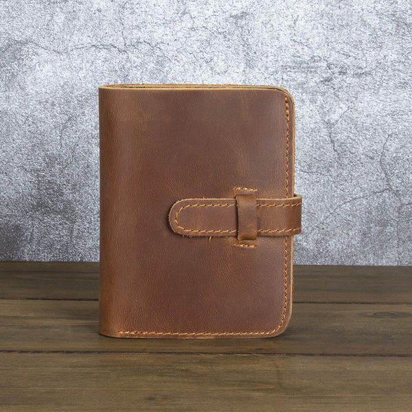 Leather Vertical Wallet with Buckle 