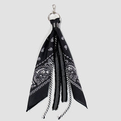 White Paisley Bandana Pants Chain Kerchief Trousers Chain Biker Headscarf Jeans Chain Pants Chain