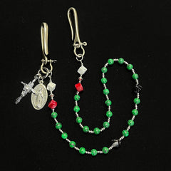 Beaded Wallet Chain Green Stone Long Bead Wallet Chain for Women - iChainWallets