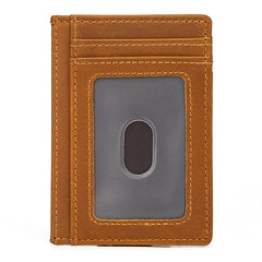Brown Leather Magnetic Money Clip Wallet Card Holder wallet with Money Clip - iwalletsmen