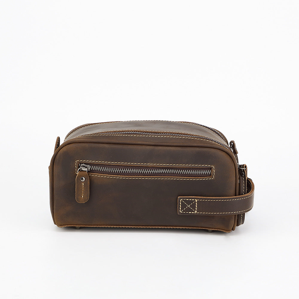 Brown Leather Toiletry Bag Men's Leather Toiletry Bag - iwalletsmen
