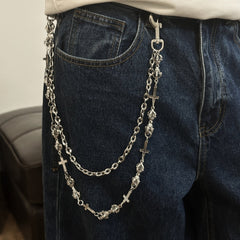 Mens Cross Wallet Chain Cool Vajra Biker Wallet Chain For Men
