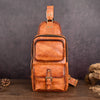 Brown Leather Chest Bag for Men Mens Chest Crossbody Bag Leather Cross Chest Bag Men's - iwalletsmen