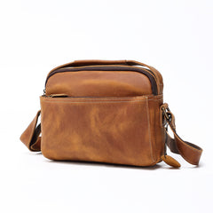 Brown Leather Crossbody Bag for Men 