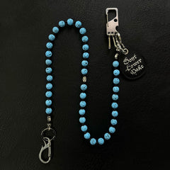 Beaded Wallet Chain Blue Lavastone Beaded Pants Chain Bead Wallet Chain - iChainWallets