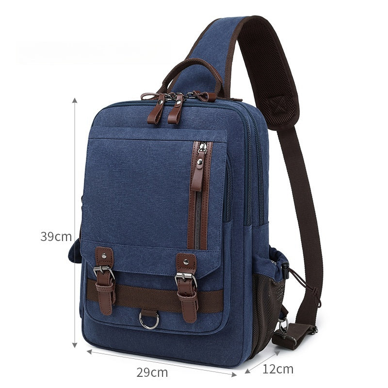 Navy School Canvas Large Sling Bag For Men Business Canvas Sling Bag For  Big Men