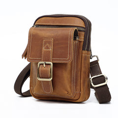 Brown Leather Belts Pouches Small Leather Pouch for Belt Leather Belt Loop Pouch - iwalletsmen