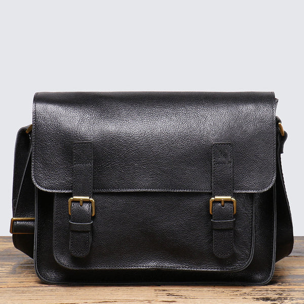 Black Leather Satchels for Men 