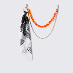 Orange Paisley Bandana Resin Trousers Chain Pants Chain Biker Kerchief Headscarf Jeans Chains